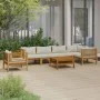Muebles de jardín 7 pzas cojines crema madera maciza de acacia de , Conjuntos de jardín - Ref: Foro24-3086954, Precio: 1,00 €...