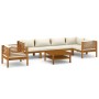 Garden furniture 7 pcs cream cushions solid acacia wood by , Garden sets - Ref: Foro24-3086954, Price: 1,00 €, Discount: %