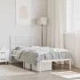 Bettgestell aus Metall mit weißem Kopfteil 100x190 cm von , Betten und Lattenroste - Ref: Foro24-355310, Preis: 65,06 €, Raba...