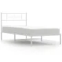 Bettgestell aus Metall mit weißem Kopfteil 100x190 cm von , Betten und Lattenroste - Ref: Foro24-355310, Preis: 65,06 €, Raba...