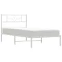 Bettgestell aus Metall mit weißem Kopfteil 100x190 cm von , Betten und Lattenroste - Ref: Foro24-355310, Preis: 65,06 €, Raba...