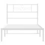 Bettgestell aus Metall mit weißem Kopfteil 100x190 cm von , Betten und Lattenroste - Ref: Foro24-355310, Preis: 65,06 €, Raba...