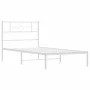 Bettgestell aus Metall mit weißem Kopfteil 100x190 cm von , Betten und Lattenroste - Ref: Foro24-355310, Preis: 65,06 €, Raba...