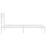 Bettgestell aus Metall mit weißem Kopfteil 100x190 cm von , Betten und Lattenroste - Ref: Foro24-355310, Preis: 65,06 €, Raba...