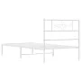 Bettgestell aus Metall mit weißem Kopfteil 100x190 cm von , Betten und Lattenroste - Ref: Foro24-355310, Preis: 65,06 €, Raba...