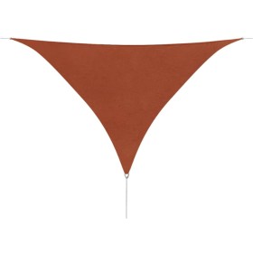 Toldo de vela triangular tela Oxford terracota 5x5x5 m