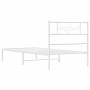Bettgestell aus Metall mit weißem Kopfteil 75x190 cm von , Betten und Lattenroste - Ref: Foro24-355306, Preis: 60,68 €, Rabat...