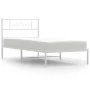 Metal bed frame with white headboard 107x203 cm by , Beds and slatted bases - Ref: Foro24-355312, Price: 68,40 €, Discount: %