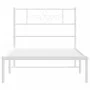 Metal bed frame with white headboard 107x203 cm by , Beds and slatted bases - Ref: Foro24-355312, Price: 68,40 €, Discount: %
