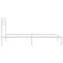 Metal bed frame with white headboard 107x203 cm by , Beds and slatted bases - Ref: Foro24-355312, Price: 68,40 €, Discount: %