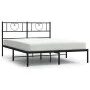 Bed frame with black metal headboard 120x200 cm by , Beds and slatted bases - Ref: Foro24-355461, Price: 95,51 €, Discount: %