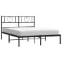 Bed frame with black metal headboard 120x200 cm by , Beds and slatted bases - Ref: Foro24-355461, Price: 95,51 €, Discount: %