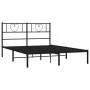 Bed frame with black metal headboard 120x200 cm by , Beds and slatted bases - Ref: Foro24-355461, Price: 95,51 €, Discount: %