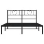Bed frame with black metal headboard 120x200 cm by , Beds and slatted bases - Ref: Foro24-355461, Price: 95,51 €, Discount: %