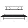 Estructura de cama con cabecero metal negro 120x200 cm de , Camas y somieres - Ref: Foro24-355461, Precio: 96,80 €, Descuento: %