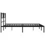 Bed frame with black metal headboard 120x200 cm by , Beds and slatted bases - Ref: Foro24-355461, Price: 95,51 €, Discount: %