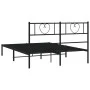 Bed frame with black metal headboard 120x200 cm by , Beds and slatted bases - Ref: Foro24-355461, Price: 95,51 €, Discount: %
