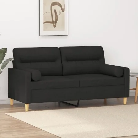 2-seater sofa with black fabric cushions 140 cm by , Sofas - Ref: Foro24-3200825, Price: 230,11 €, Discount: %