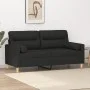 2-seater sofa with black fabric cushions 140 cm by , Sofas - Ref: Foro24-3200825, Price: 230,11 €, Discount: %