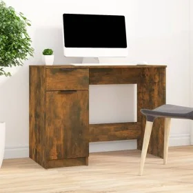 Schreibtisch aus geräuchertem Eichensperrholz, 100 x 50 x 75 cm von , Schreibtische - Ref: Foro24-817126, Preis: 86,65 €, Rab...