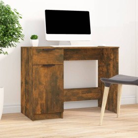 Schreibtisch aus geräuchertem Eichensperrholz, 100 x 50 x 75 cm von , Schreibtische - Ref: Foro24-817126, Preis: 87,64 €, Rab...