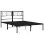 Estructura de cama con cabecero metal negro 120x190 cm de , Camas y somieres - Ref: Foro24-372176, Precio: 94,04 €, Descuento: %