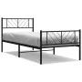 Bed frame with headboard and black metal footboard 80x200 cm by , Beds and slatted bases - Ref: Foro24-372188, Price: 65,40 €...