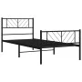 Bed frame with headboard and black metal footboard 80x200 cm by , Beds and slatted bases - Ref: Foro24-372188, Price: 65,40 €...