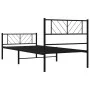 Bed frame with headboard and black metal footboard 80x200 cm by , Beds and slatted bases - Ref: Foro24-372188, Price: 65,40 €...