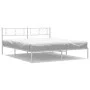 Estructura de cama de metal con cabecero blanco 180x200 cm de , Camas y somieres - Ref: Foro24-372232, Precio: 103,93 €, Desc...