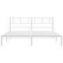 Bettgestell aus Metall mit weißem Kopfteil 180x200 cm von , Betten und Lattenroste - Ref: Foro24-372232, Preis: 105,52 €, Rab...