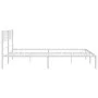 Estructura de cama de metal con cabecero blanco 180x200 cm de , Camas y somieres - Ref: Foro24-372232, Precio: 103,93 €, Desc...