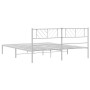Bettgestell aus Metall mit weißem Kopfteil 180x200 cm von , Betten und Lattenroste - Ref: Foro24-372232, Preis: 105,52 €, Rab...