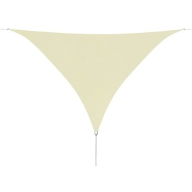 Toldo de vela triangular tela Oxford color crema 5x5x5 m
