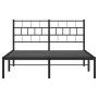 Bed frame with black metal headboard 140x200 cm by , Beds and slatted bases - Ref: Foro24-355660, Price: 97,73 €, Discount: %