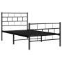 Estructura de cama con cabecero y estribo metal negro 90x190 cm