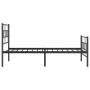 Estructura de cama con cabecero y estribo metal negro 90x190 cm