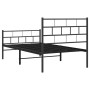 Estructura de cama con cabecero y estribo metal negro 90x190 cm