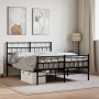 Bed frame with headboard and footboard black metal 120x190 cm by , Beds and slatted bases - Ref: Foro24-355674, Price: 96,42 ...