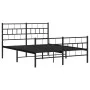 Bettgestell mit Kopf- und Fußteil aus schwarzem Metall, 120 x 190 cm von , Betten und Lattenroste - Ref: Foro24-355674, Preis...