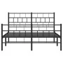 Bettgestell mit Kopf- und Fußteil aus schwarzem Metall, 120 x 190 cm von , Betten und Lattenroste - Ref: Foro24-355674, Preis...