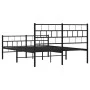Bettgestell mit Kopf- und Fußteil aus schwarzem Metall, 120 x 190 cm von , Betten und Lattenroste - Ref: Foro24-355674, Preis...