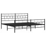 Black metal headboard and footboard bed frame 193x203 cm by , Beds and slatted bases - Ref: Foro24-355683, Price: 118,31 €, D...