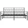 Black metal headboard and footboard bed frame 193x203 cm by , Beds and slatted bases - Ref: Foro24-355683, Price: 118,31 €, D...
