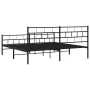 Black metal headboard and footboard bed frame 193x203 cm by , Beds and slatted bases - Ref: Foro24-355683, Price: 118,31 €, D...