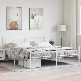 Metallbettgestell mit Kopf- und Fußteil weiß 183x213 cm von , Betten und Lattenroste - Ref: Foro24-372251, Preis: 117,49 €, R...