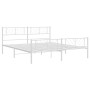 Metal bed frame with headboard and footboard white 183x213 cm by , Beds and slatted bases - Ref: Foro24-372251, Price: 117,39...