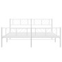 Metal bed frame with headboard and footboard white 183x213 cm by , Beds and slatted bases - Ref: Foro24-372251, Price: 117,39...