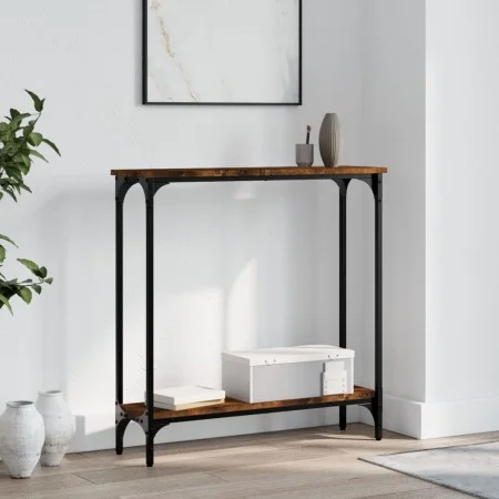 Konsolentisch aus geräuchertem Eichenholzwerkstoff, 75 x 22,5 x 75 cm von , Seitentische - Ref: Foro24-834022, Preis: 34,22 €...