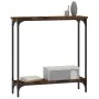 Konsolentisch aus geräuchertem Eichenholzwerkstoff, 75 x 22,5 x 75 cm von , Seitentische - Ref: Foro24-834022, Preis: 34,22 €...
